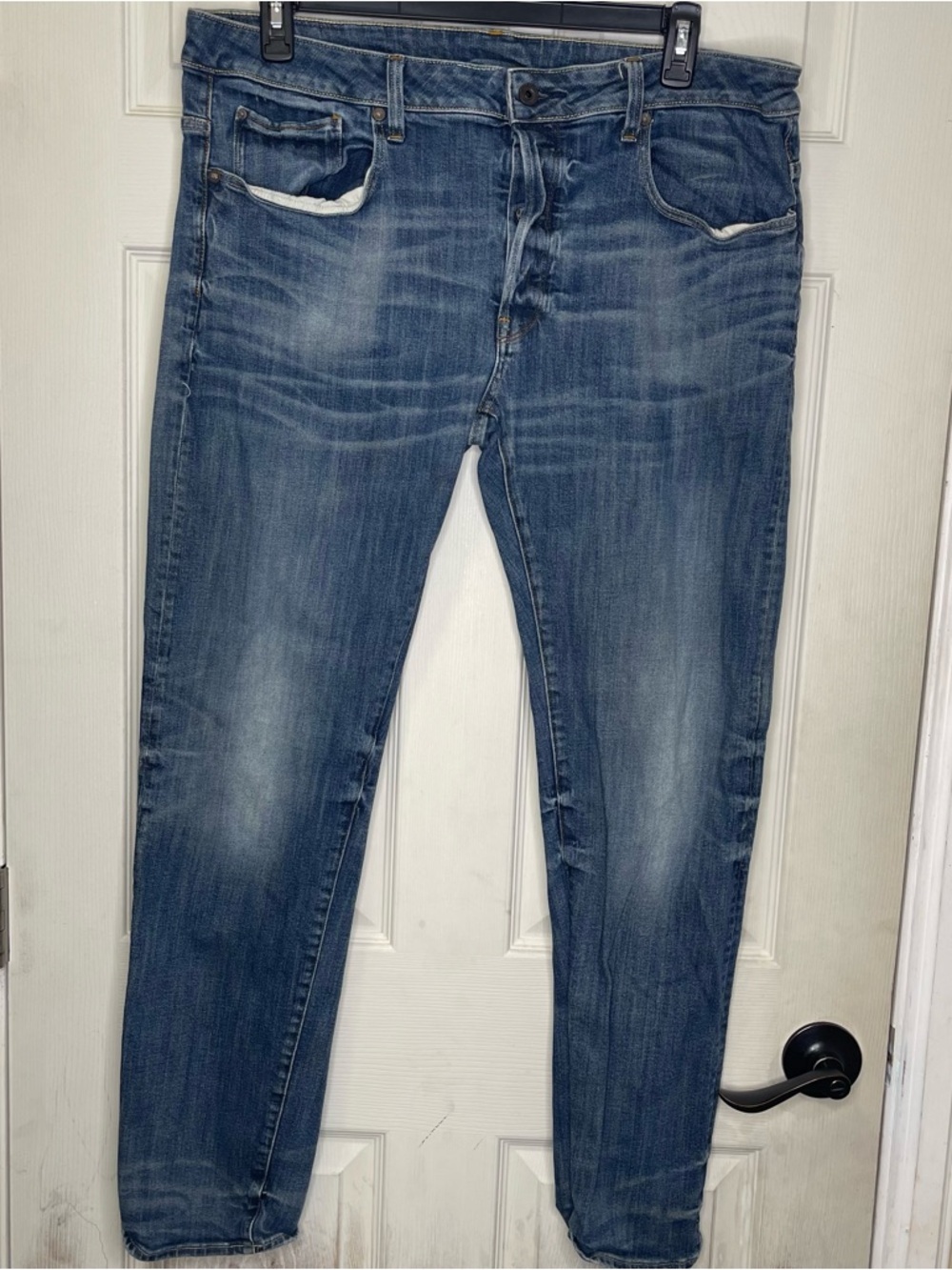 G-Star Raw Mens Mid Wash 3301 Slim Denim Jeans Sz 38